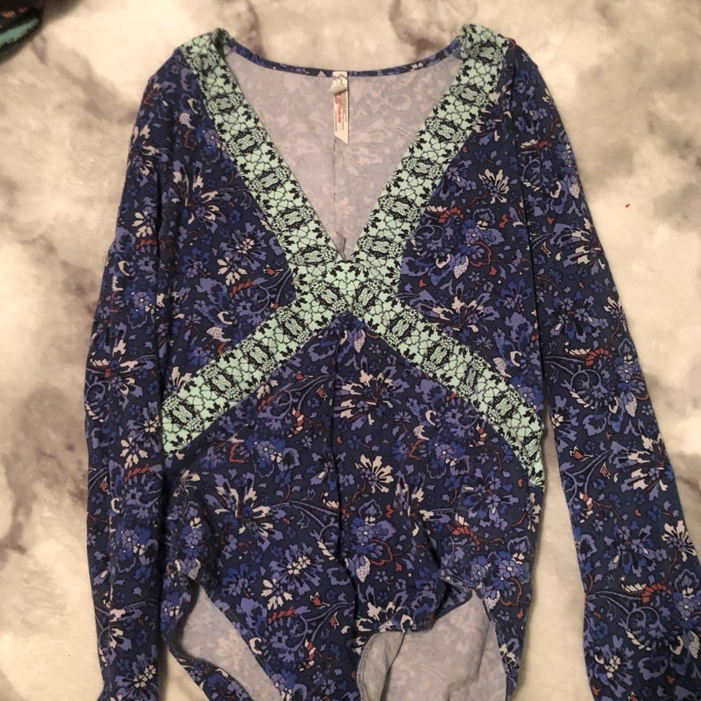 Free People Floral Onesie